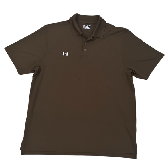 Under Armour HeatGear Golf Polo Shirts (Bundle of 2)Brown & Khaki, Size XL,Loose - Picture 2 of 6